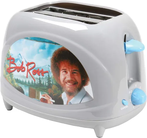 Vista 6 de Uncanny Brands Tostadora Bob Ross: tuesta la cara icónica de Bob en tu tostada