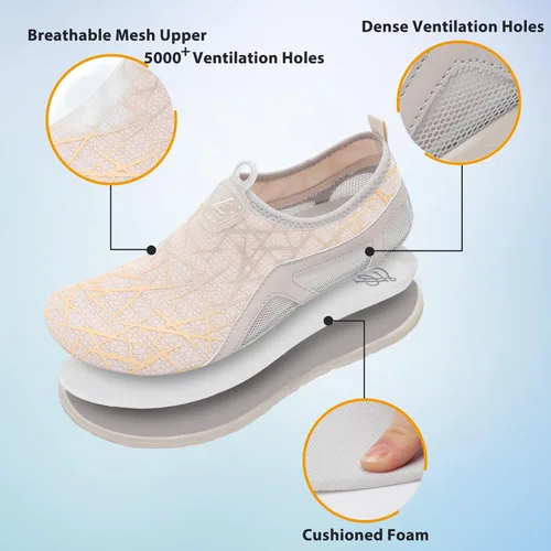 Vista 2 de LeIsfIt Zapatos de agua para hombre y mujer, descalzos, secado rápido, para natación, playa, surf, piscina, río, yoga