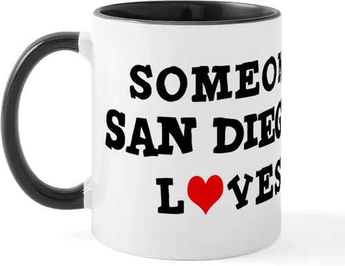 Vista 30 de CafePress I Love San Diego - Taza de café de cerámica (11.0 fl oz)
