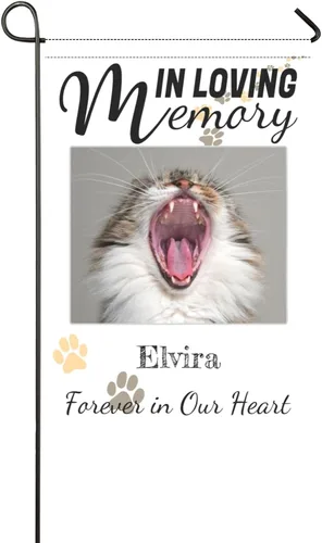 Vista 10 de LATHIFA Banderas conmemorativas personalizadas, banderas de jardín personalizadas en memoria amorosa con nombre, fecha y foto para decoración