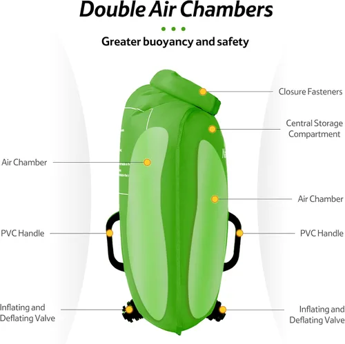 Vista 3 de Naturehike Boya de natación de alta visibilidad de 18 litros, flotador de burbujas ultraligero y bolsa seca para natación en aguas abiertas, kayak