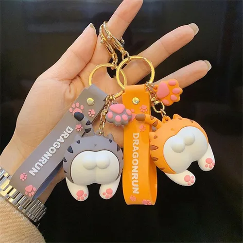 Vista 5 de Gokmnjiuh Llavero de gato de dibujos animados con llavero de metal para llavero de coche, accesorios para niñas y mujeres