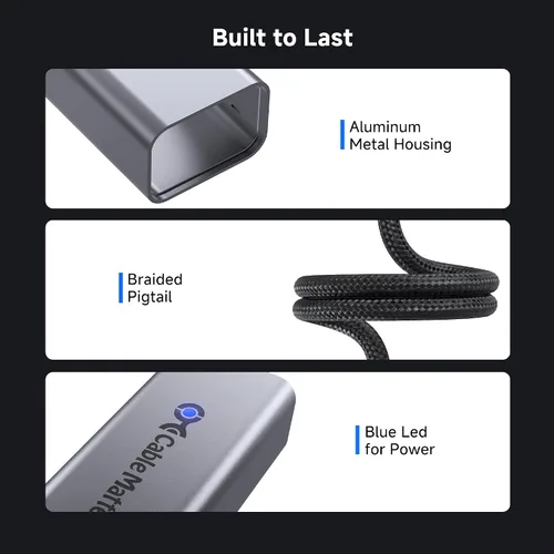 Vista 5 de Cable Matters - Adaptador USB C a Ethernet de 2,5 Gb, velocidad de red de 2,5 Gigabit 2.5 Gigabit Ethernet a USB C, compatible con USB4