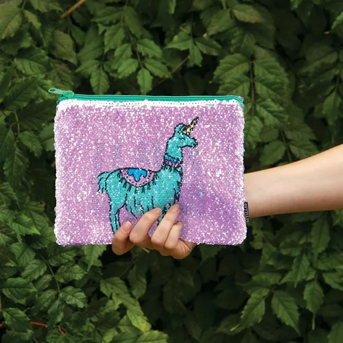 Vista 7 de Style.Lab Magic Sequin Reveal Pouch-Llama/Drama Science-Lab-Accesorios de baño