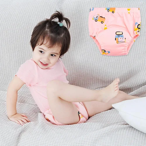 Vista 2 de U0U Paquete de 5 pantalones de entrenamiento para niños y niñas, surtido de ropa interior de entrenamiento para ir al baño, pantalones impermeables