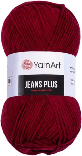 Vista 7 de YarnArt Jeans Plus - Hilo de mezcla de algodón suave, 100g (3.5 onzas), 160m (174 yardas), 55% algodón, 45% acrílico, grosor medio #4, ideal