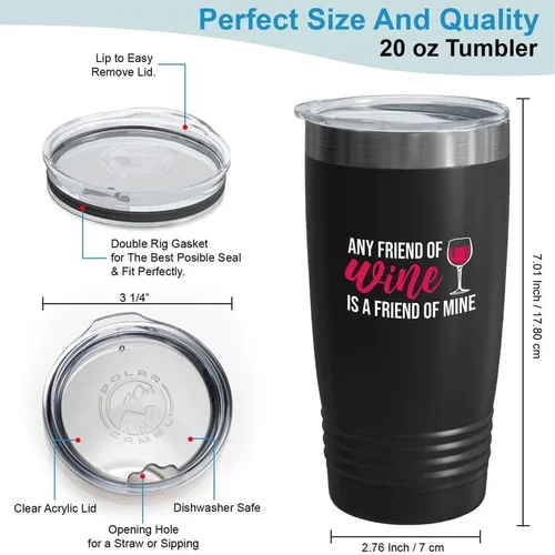 Vista 3 de Vaso vikingo edición negra para amantes del vino, 20 onzas, cualquier amigo del vino es un amigo del vino, cerveza casera y vino barman amantes