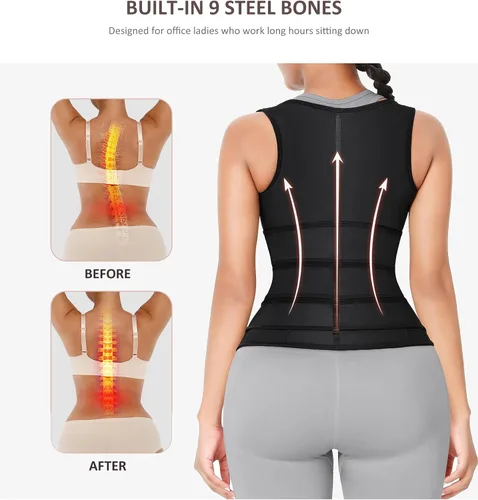 Vista 3 de FeelinGirl Entrenador de cintura para mujer, chaleco de entrenamiento de cintura de látex, corsé de cintura de talla grande, 3 cinturones, ganchos