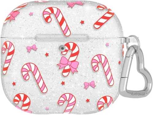 Vista 20 de VELVET CAVIAR Funda compatible con AirPods 4 con llavero, bonitas fundas protectoras duras de 4ª generación para mujer, diseño de lunares azules