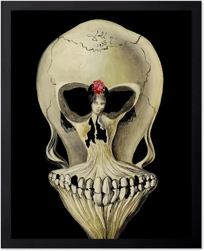 Vista 27 de Poster Master Póster vintage – Impresión de pintura de bailarina en la cabeza de la muerte – Arte surrealismo – Regalo gótico para él, ella