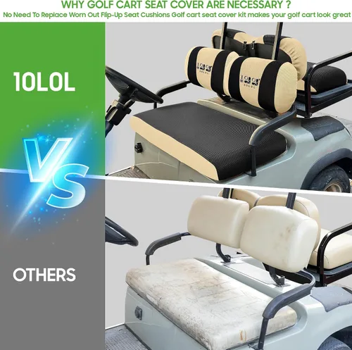 Vista 4 de 10L0L Fundas para Asientos Delanteros y Traseros de Carrito de Golf, Juego Completo para G2 G8 G9 G11 G14 G16 G19 G20 G21 G22 y Club Car DS