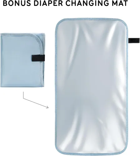 Vista 7 de uninni Mochila grande para pañales para mamás y papás–Bolsa de pañales para bebés con cambiador portátil, estuche de chupete extraíble - Negro