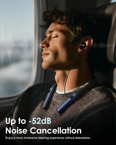 Vista 2 de Auriculares híbridos con cancelación activa de ruido Bluetooth 6.0 Neckband