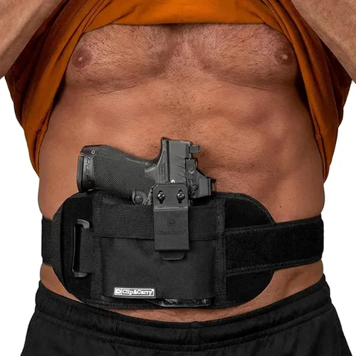 Clip & Carry STRAPT-TAC - Funda para banda para el vientre, uso con cualquier funda de pistola Kydex IWB para transporte oculto (funda kydex no