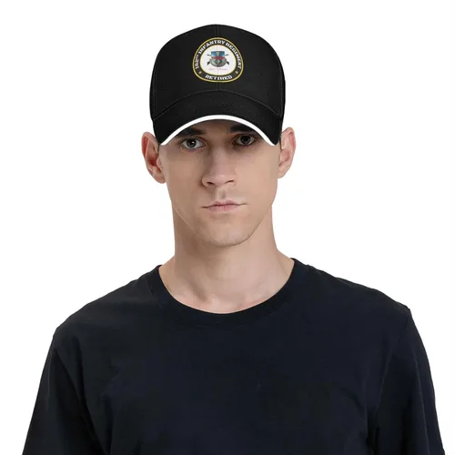 Vista 2 de US 162nd Infantry Regiment Retired Adjustable Baseball Cap for Outdoor Sun Protection - Men & Women Black