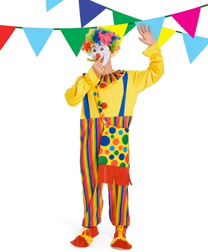 Vista 2 de Conjunto de disfraz de payaso para adulto, 8 piezas de traje de fiesta