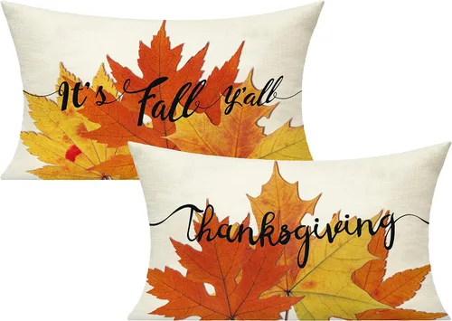 Vista 6 de All Smiles Juego de 4 fundas de almohada decorativas de otoño de 16 x 16 pulgadas para el hogar, Acción de Gracias, otoño, decoración de cocina