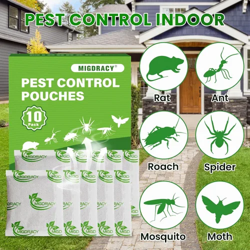 Vista 3 de Bolsas de control de plagas, bolsas repelentes de insectos y ratones, 10 unidades de aceite de menta para ratas, hormigas, cucarachas, arañas