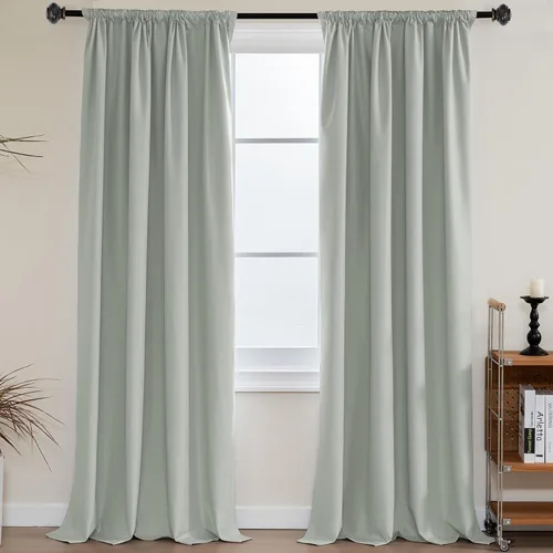Vista 14 de H.VERSAILTEX Cortinas 100% de opacidad para cocina, con aislamiento térmico, cortinas opacas completas con forro blanco, cortinas de eficiencia