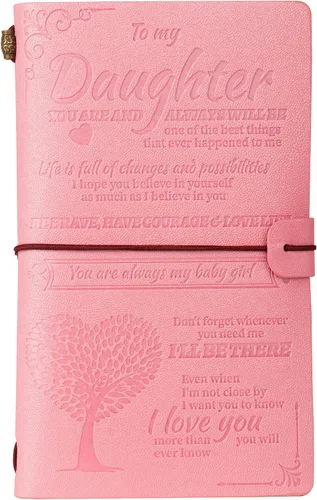 Vista 11 de Regalo para mi hija, diarios de cuero de parte de mamá o papá, diarios de escritura de 140 páginas para adolescentes, regalo especial para hija