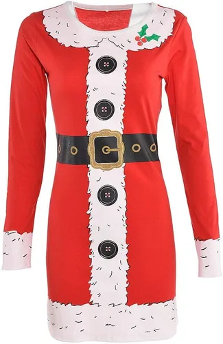 Vista 3 de amscan 847085 - Vestido de Navidad de manga larga para adultos talla S-M