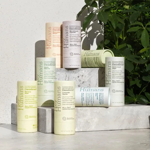 Vista 6 de Hey Humans Desodorante, desodorante sin aluminio para mujeres y hombres, contiene ingredientes derivados naturalmente, control de olores durante