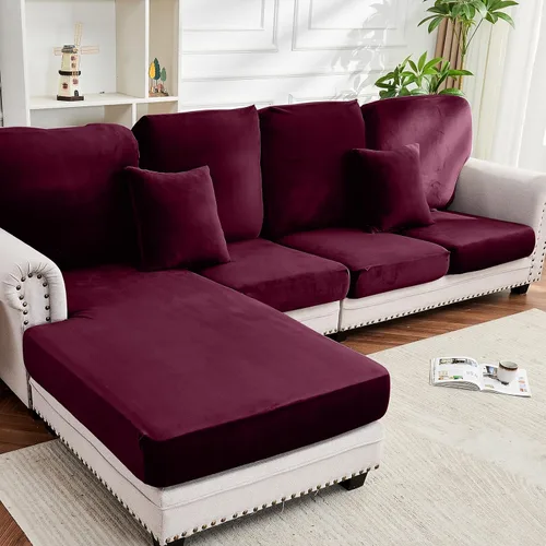 Vista 17 de Funda para Sofá de Terciopelo Elástico Funda de Cojín de Sofá 1 Pieza - Funda Elástica Lavable para Asiento o Respaldo, Fundas de Asiento para Sofás