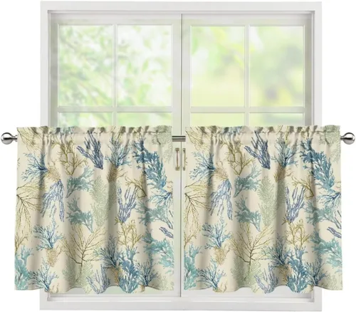 Vista 10 de God Bssing You Tier Curtains for July 4Th 2026 27.5x24 2 Panels Light Filtering Half Window Rod Pocket for Kitchen/Bathroom
