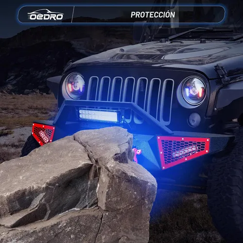 Vista 5 de [Usado] OEDRO Parachoques delantero para Jeep compatible con Jeep Wrangler JK/JL/JKU/JLU Unlimited y Gladiator JT de 2/4 puertas 2007-2025, incluye