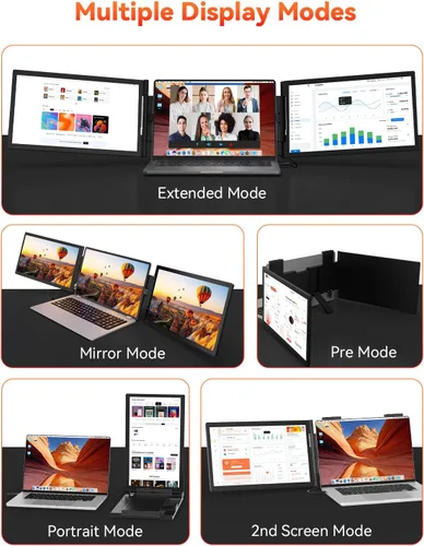Vista 7 de One Cable Connetion 14“ 1080P Laptop Screen Extender (Windows & Mac)