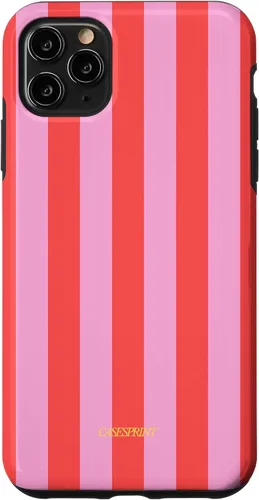 Vista 13 de Funda de rayas rojas rosas para iPhone 17