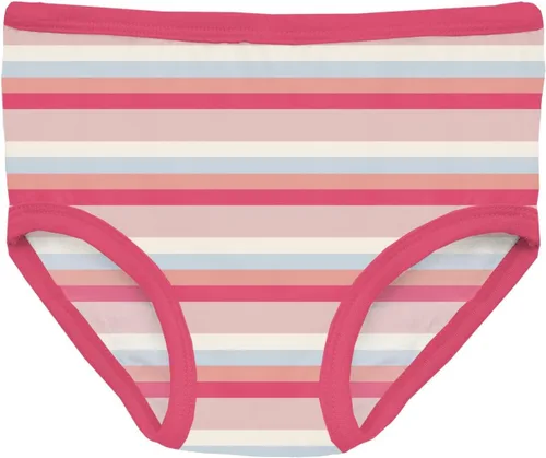 Vista 2 de KicKee - Ropa interior para niñas, juego de 3, estampados y colores lisos, bragas suaves para niñas, niñas pequeñas a grandes, uso durante todo