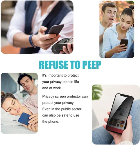 Vista 7 de PEHAEL Paquete de 2 protectores de pantalla de privacidad para iPhone 11 Pro Max/iPhone Xs Max, película de vidrio templado antiespía, dureza 9H