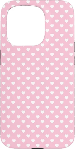 Vista 14 de Hearts Pattern Light Pink White Valentine Case for iPhone 17