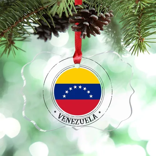 Vista 36 de Bandera nacional de Noruega, adornos de Navidad patrióticos 2023, decoraciones de Navidad para árbol, adornos acrílicos transparentes, colgante