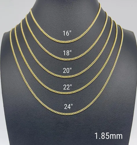Vista 3 de JEWELHEART Cadena de eslabones cubanos Miami de oro de 14 quilates para hombre, 0.073 in, 0.085 in, 0.112 in, 0.152 in, 0.173 in, 0.211 in, cadena