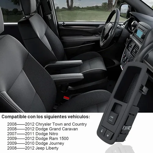Vista 6 de Interruptor de ventana eléctrica, interruptor de bloqueo de puerta, lado del pasajero, compatible con Dodge Grand Caravan Chrysler Town & Country