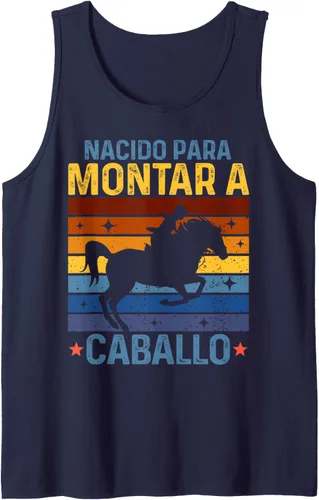 Vista 7 de Horse Rider Equestrian Riding Nacido Camiseta sin mangas Para Montar A Caballo Negro