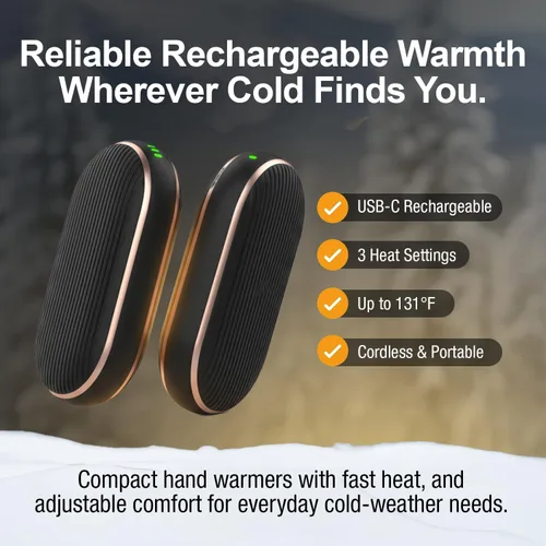 Vista 2 de Calentador de Manos Handy Heater Ultra - Recargable y Sin Cables con 3 Ajustes de Calor - Portátil, Alimentado por Batería, Ligero - Hasta 7 Horas