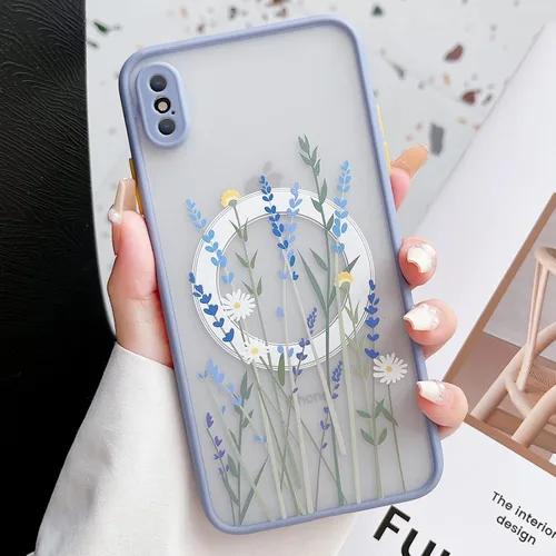 Vista 3 de Skyseaco Funda para iPhone X/iPhone Xs compatible con MagSafe para policarbonato transparente esmerilado, protector de espalda de flores a prueba