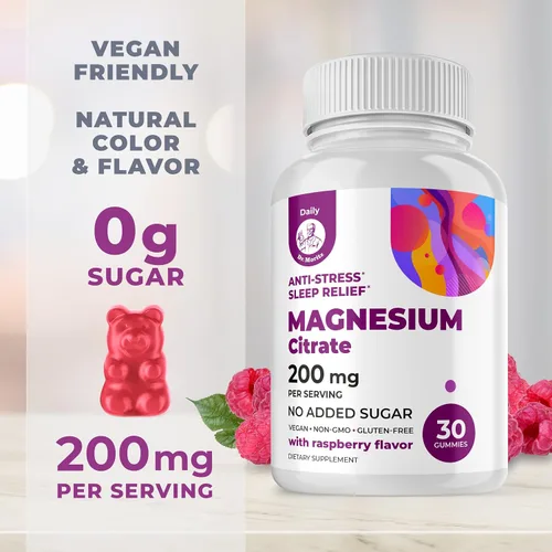Vista 3 de DR. MORITZ Paquete de magnesio - Gomitas para adultos (200 mg, 30 unidades) y gomitas de magnesio para niños (60 unidades, 2 unidades) - Sin azúcar