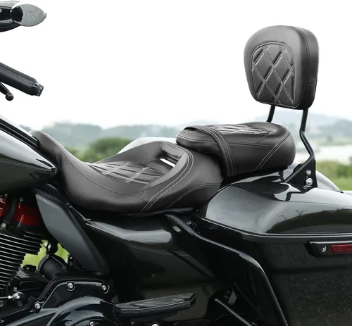 Vista 10 de TCT-MOTORPARTS Driver Rider - Almohadilla de respaldo para Harley Touring 2009-2023 Road King Street Road Electra Glide Ultra Black Stitching