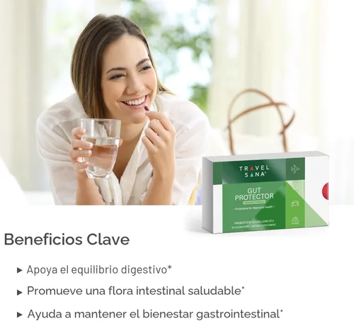 Vista 3 de Probióticos de viaje para la salud digestiva, apoyo inmunológico y diarrea ocasional del viajero Probióticos para la salud intestinal Suplemento