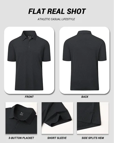 Vista 5 de Polu Camisas polo de golf de manga corta para hombre