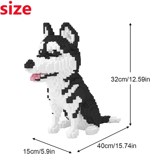 Vista 2 de Mini bloques de construcción Larcele de perros, ladrillos de juguete para construir mascotas, 950 piezas KLJM-02