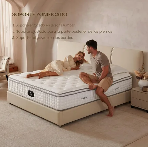 Vista 4 de Colchón Queen, Colchón de Espuma Viscoelástica con Gel Refrescante de 12 pulgadas, Sueño Fresco, Alivio de Presión con Soporte Medio Firme, Mejora