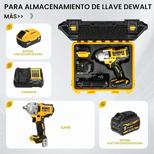 Vista 3 de HOSOCASE Estuche rígido para llave de impacto inalámbrica Dewalt 20V Max