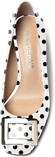 Vista 3 de WAYDERNS Zapatos de tacón alto con puntera cuadrada para mujer, de 3 pulgadas