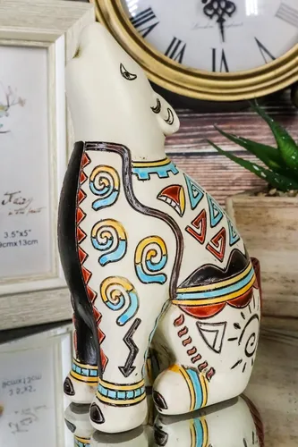 Vista 3 de Ebros Gift Nativo tribal americano azteca hopi estilo indio aullando lobo animal tótem espíritu colección celestial cielo y tierra inspirados