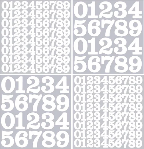 Vista 13 de OIIKI 2 hojas de calcomanías de números de casco deportivo, de 0 a 4, 5 a 9, de vinilo autoadhesivas, calcomanías de números grandes de 1.26 1.26